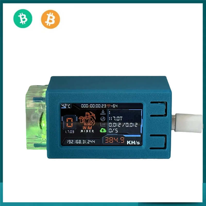 BTC Miner Nerd Miner Nerdminer V2 Pro Max 390KH/S Nmminer Solo Lottery Miner Bitcoin Crypto Miner مع مروحة تبريد RGB