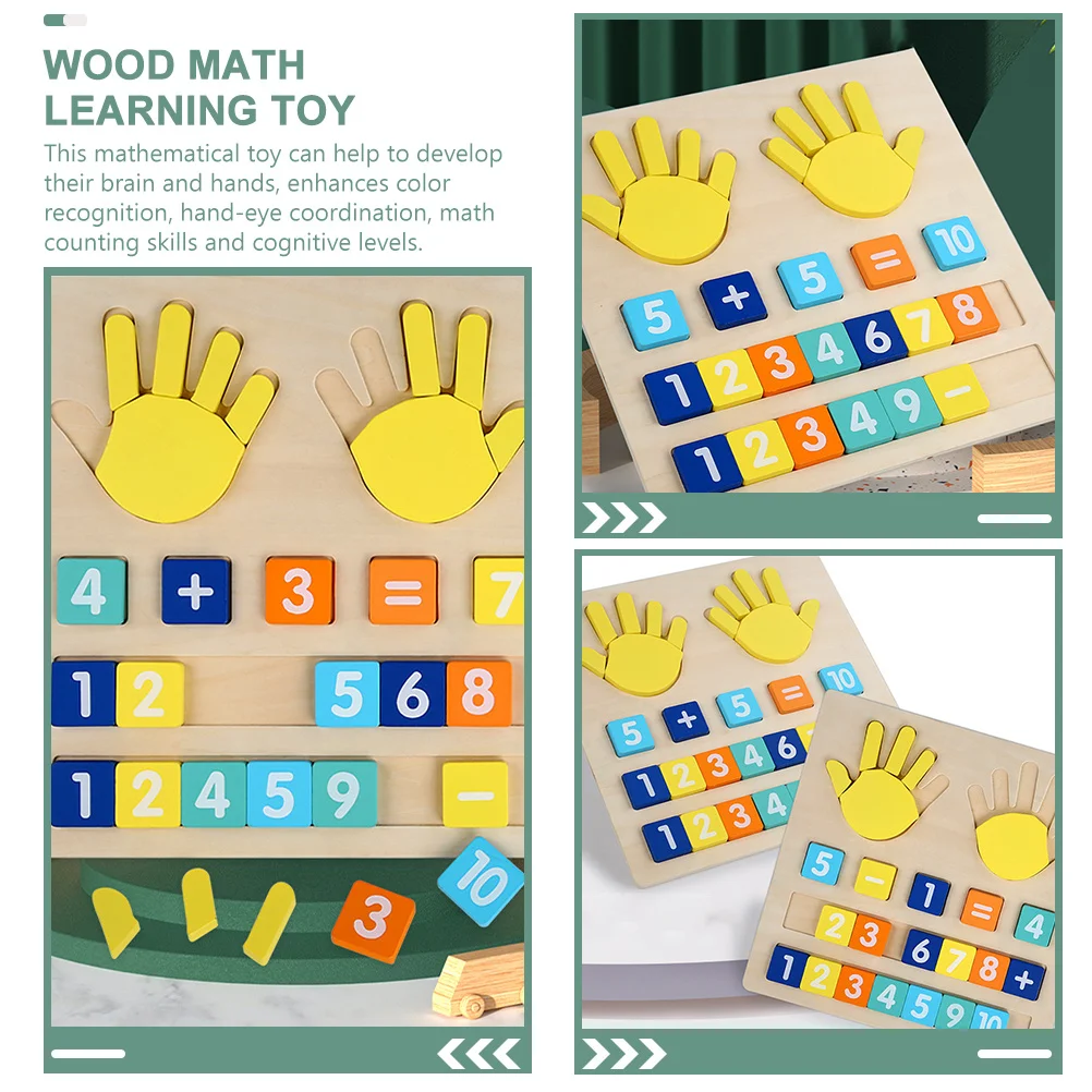 1Set Wooden Math Learning Addition Subtraction Educational Cognitive Number Counting Hand Eye Coordination Early Educational