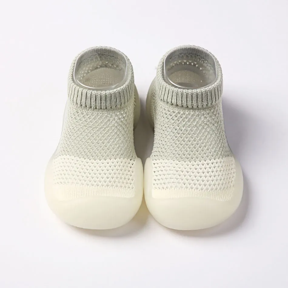 Toddler First Walkers Shoes Girl knitting Cotton Elastic Shoes Newborn Soft Non Slip Solid Color Simplicity Socks Shoes 0-3Years