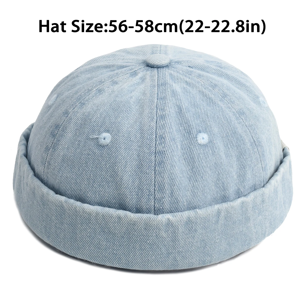 Fashion Denim Docker Cap Brimless Hat Solid Skullcap Solid Color Sailor Cap Beanie Hats Men Women Bucket Cap Adjustable Dad Hat