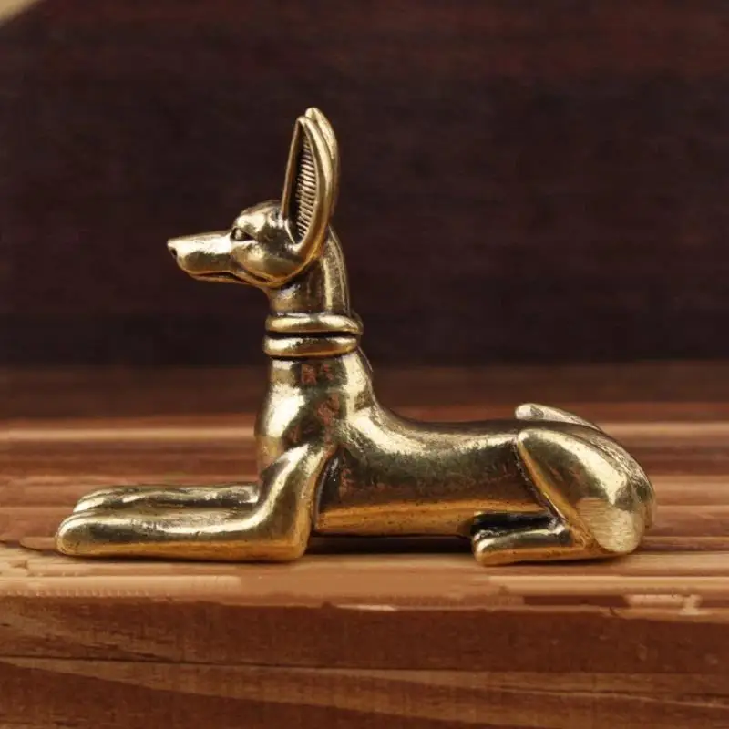Vintage Messingstatue eines ägyptischen Pharao-Hundes, exquisites Dekorationsstück für Teezimmer, Büro oder Schreibtisch, dekorative Ornamente – Detail 1