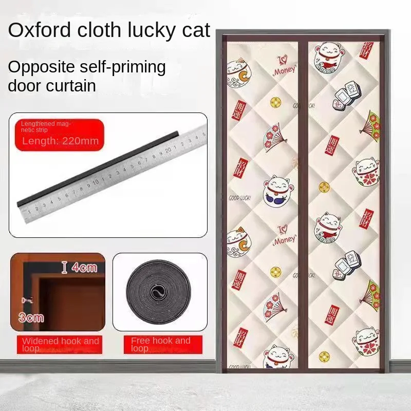 

Autumn and Winter Cotton Door Curtain Hook and Loop Household Cold Insulation Air Conditioning Self Priming Door Curtain