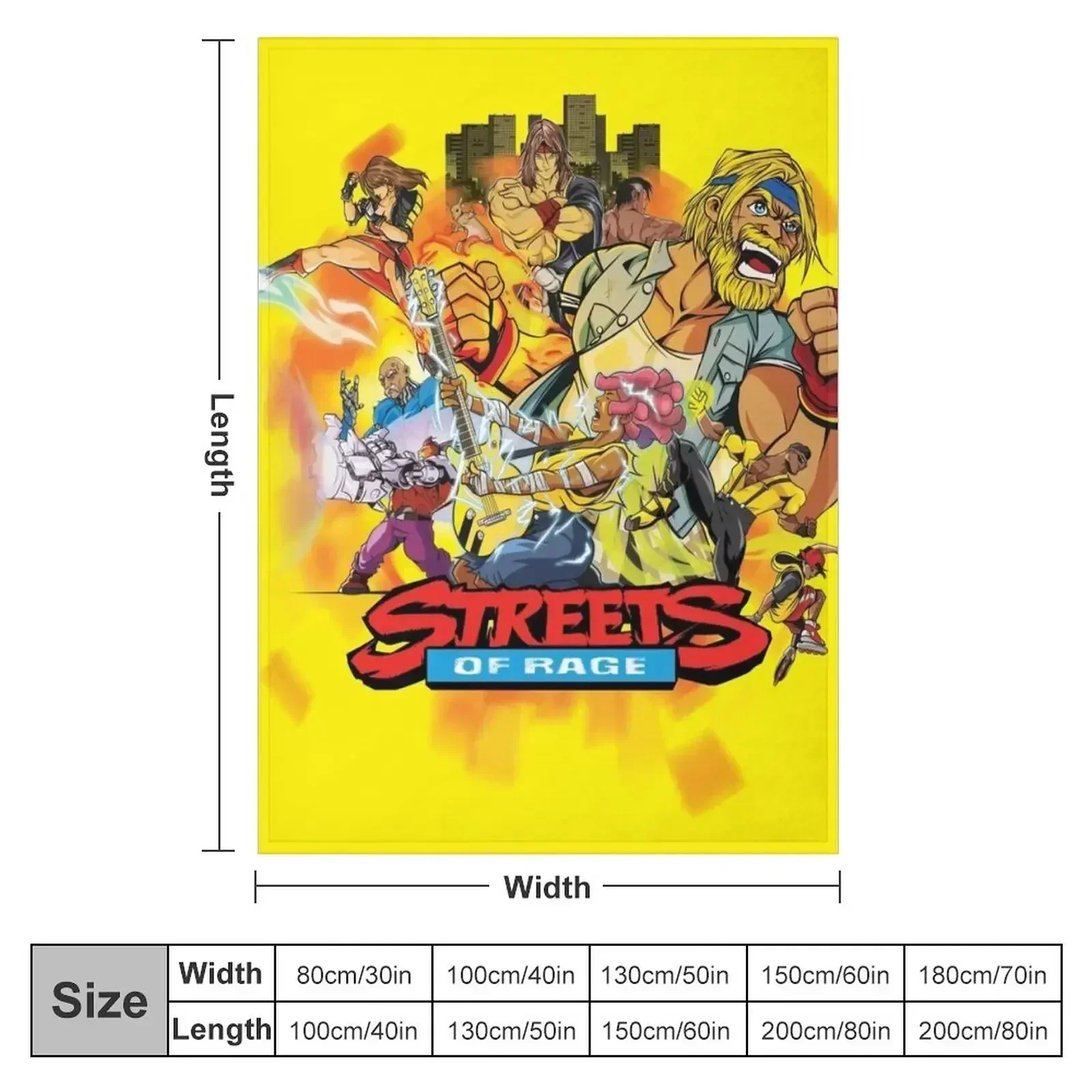 New Streets of Rage Throw Blanket Flannel Fabric Soft Summer Beddings Travel warm for winter Loose Blankets