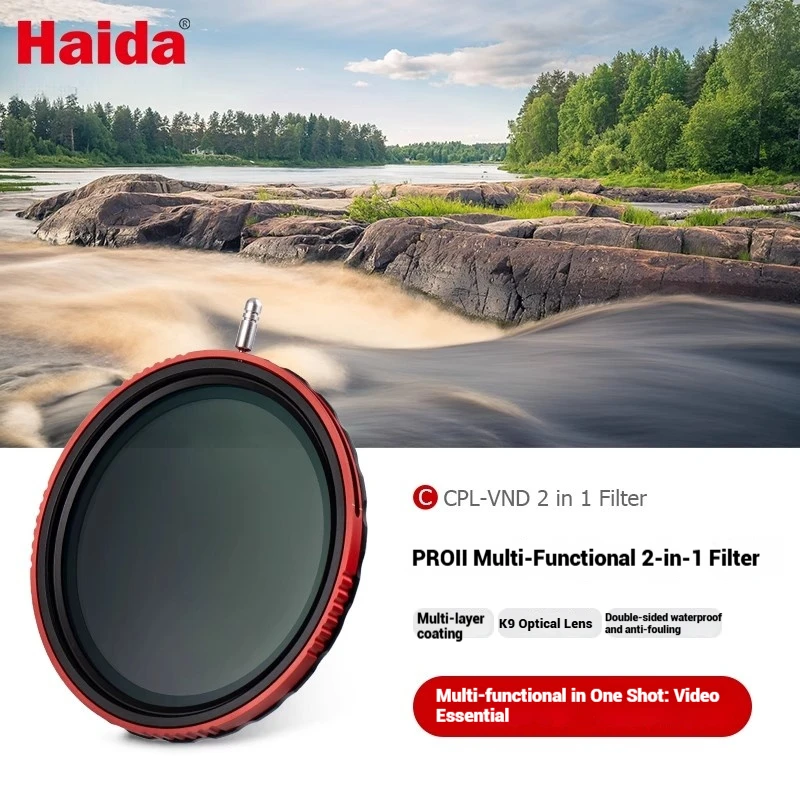 Haida PROII CPL-VND Variable Polarizer 2 in 1 Lens Filter 67 72 77 82mm 95 Multilayer Coating Polarizing Adjustable ND Filter