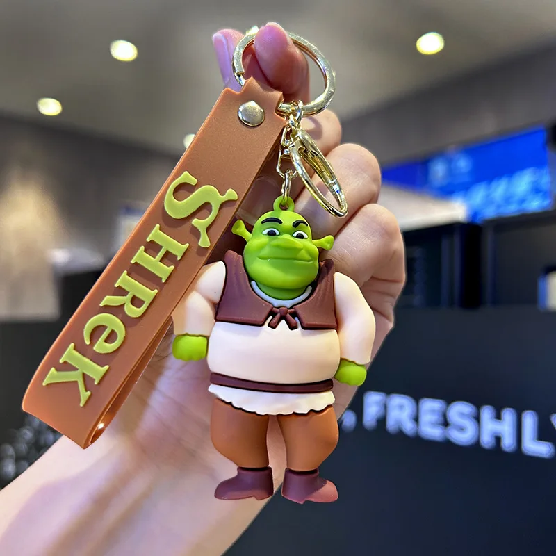 kawaii Popular Game Monster Shrek Keychain Cute Cartoon 3D Model Silicone Keychain for Children's Christmas Festival Gifts