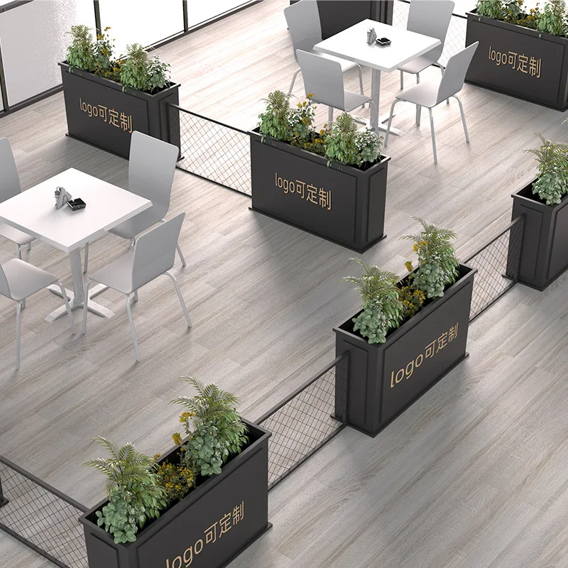 stainless steel outdoor flower box combination planting box municipal outdoor balcony coffee milk tea shop guardrail fence print