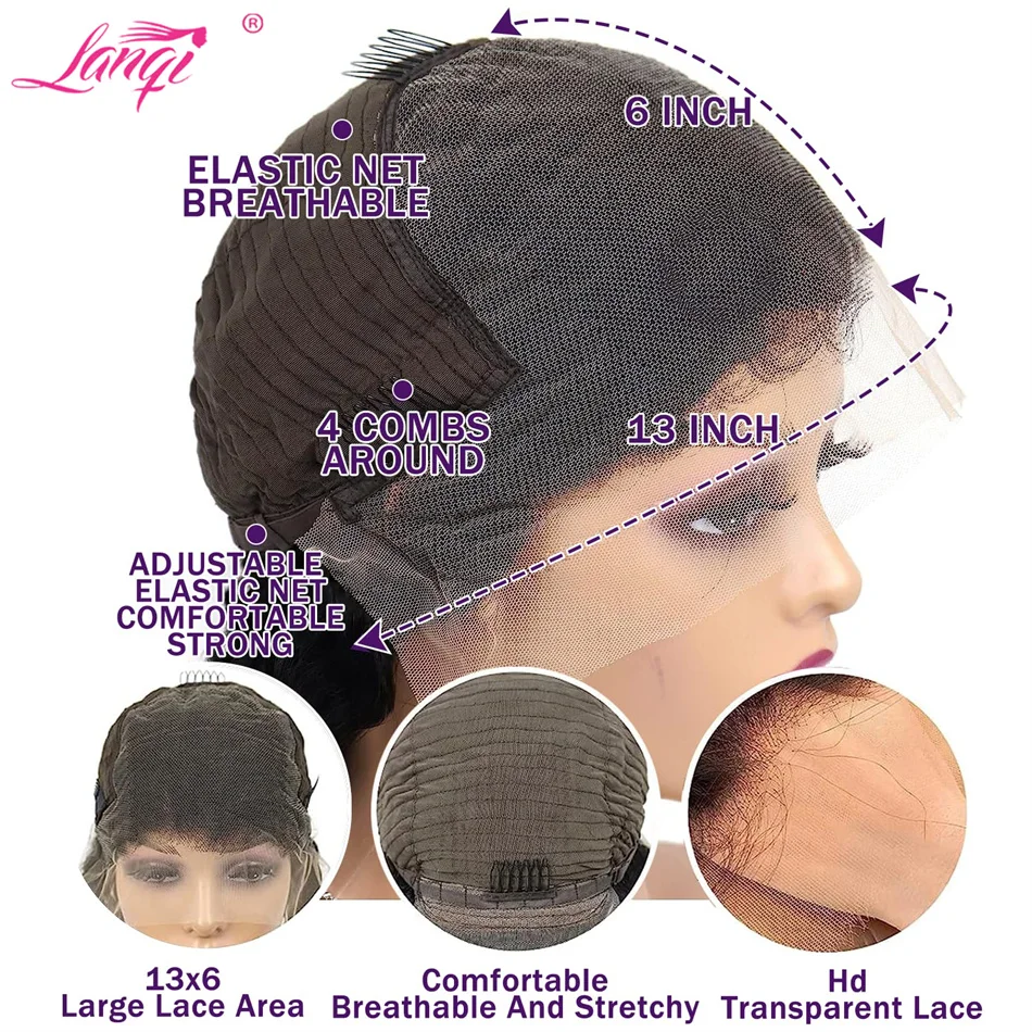 Perucas encaracoladas brasileiras de onda profunda para mulheres, cabelo humano, peruca frontal de renda, fechamento 4x4, 13x6