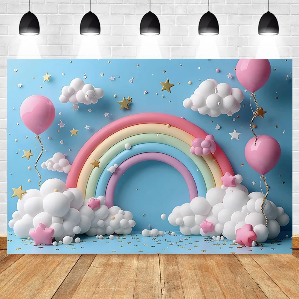 Balloons Baby Shower Backdrops For Newborn Boy Girl 1st Birthday Party Cake Table Decor Background Kids Photo Photographic Prop