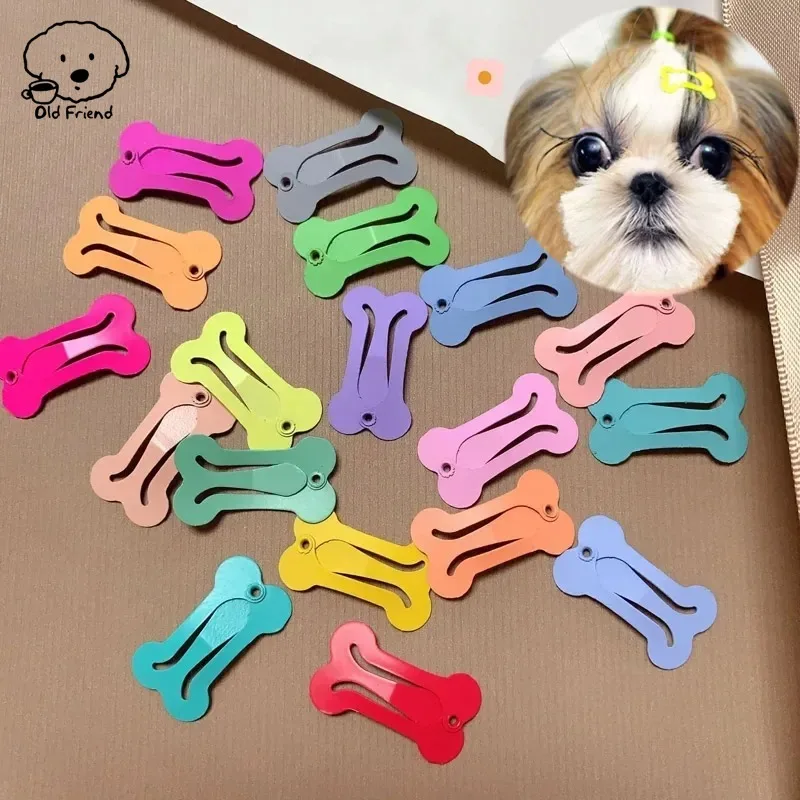 5Pcs/set Cute Dog Hairpin Colorful Bone Shape Hairpin Pet Puppy Dogs Hair Clips for Chihuahua Pug Pet Dog Grooming Accessories