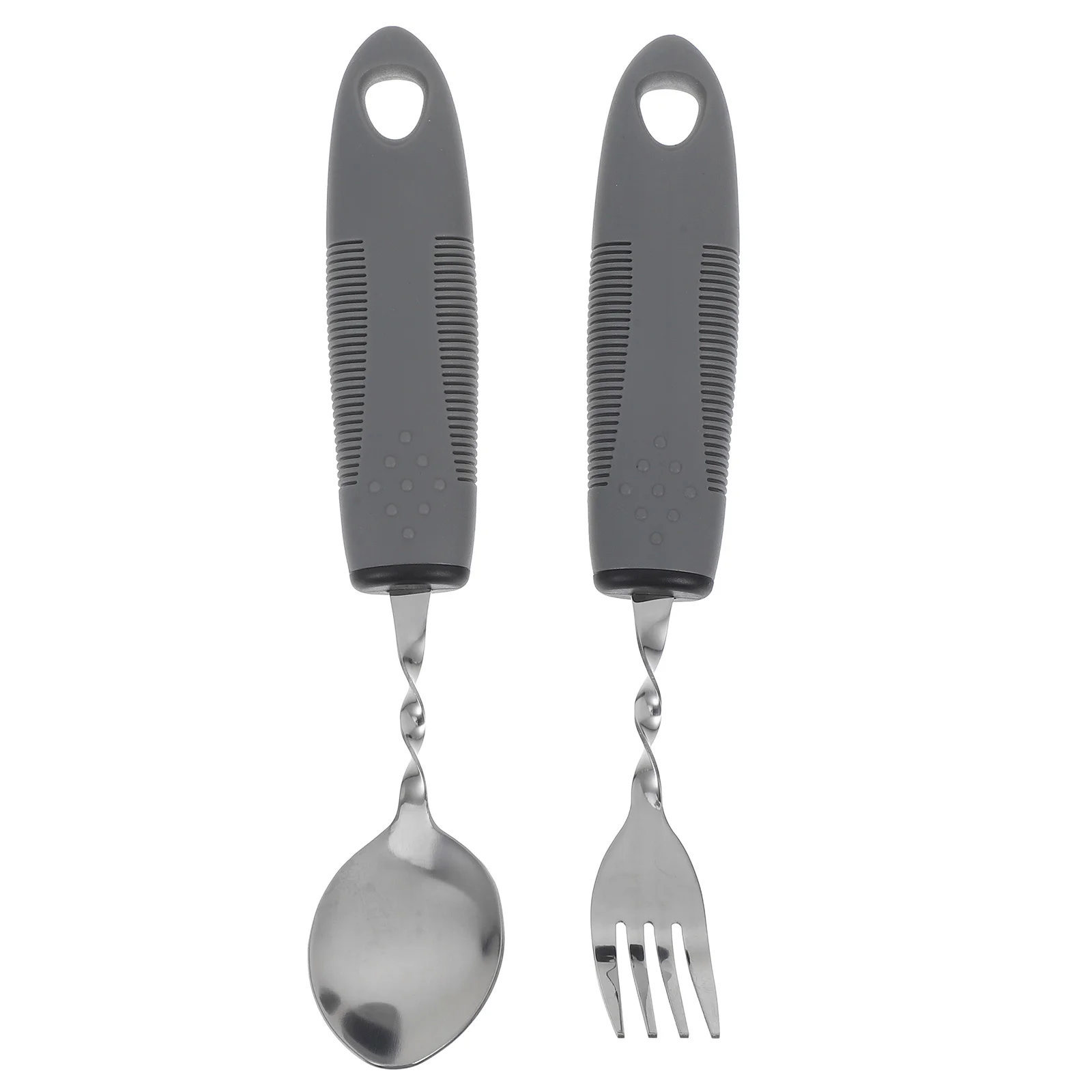 

2pcs Anti Tremor Spoon Elderly Food Aid Tableware Set Stainless Steel Adjustable Spoons Forks Comfort Grip Adaptive Kitchen