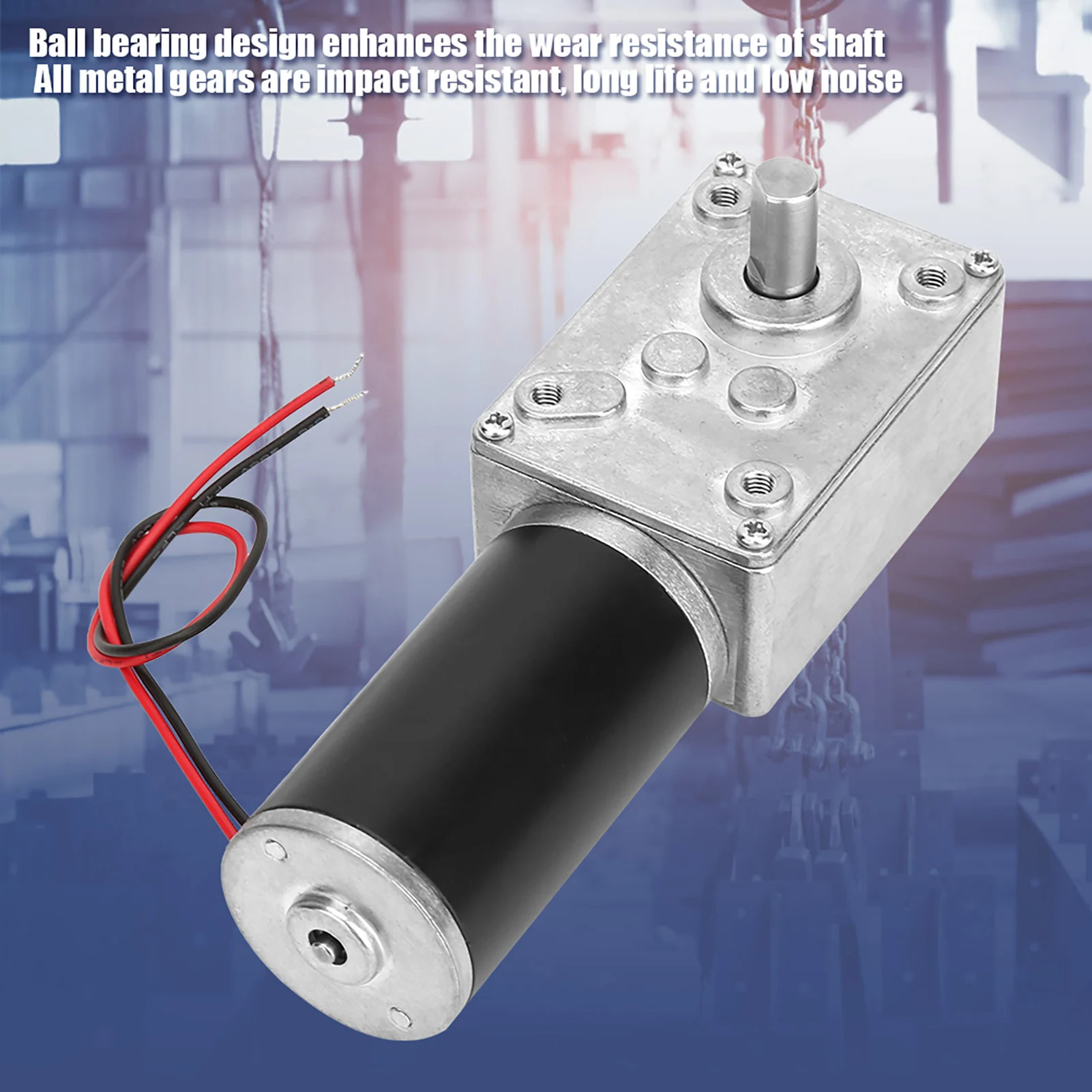 Speed Reduce Motor High Torsion Speed Reduce Electric  Motor Reversible Worm Gear Motor 8mm Shaft 12V Worm Gear Motor