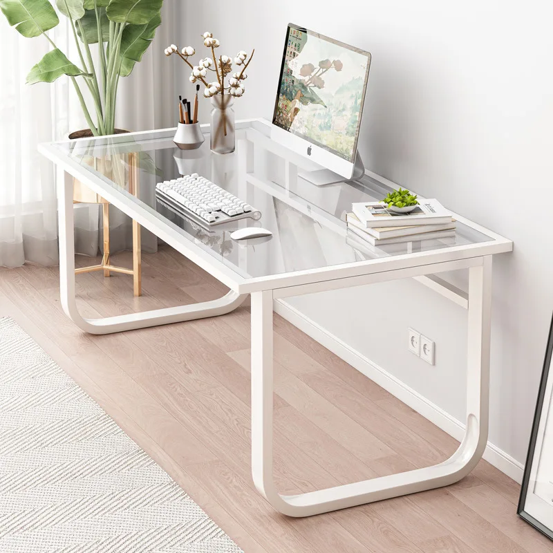 Design wind computer desk desktop tempered glass modern simple student home writing table