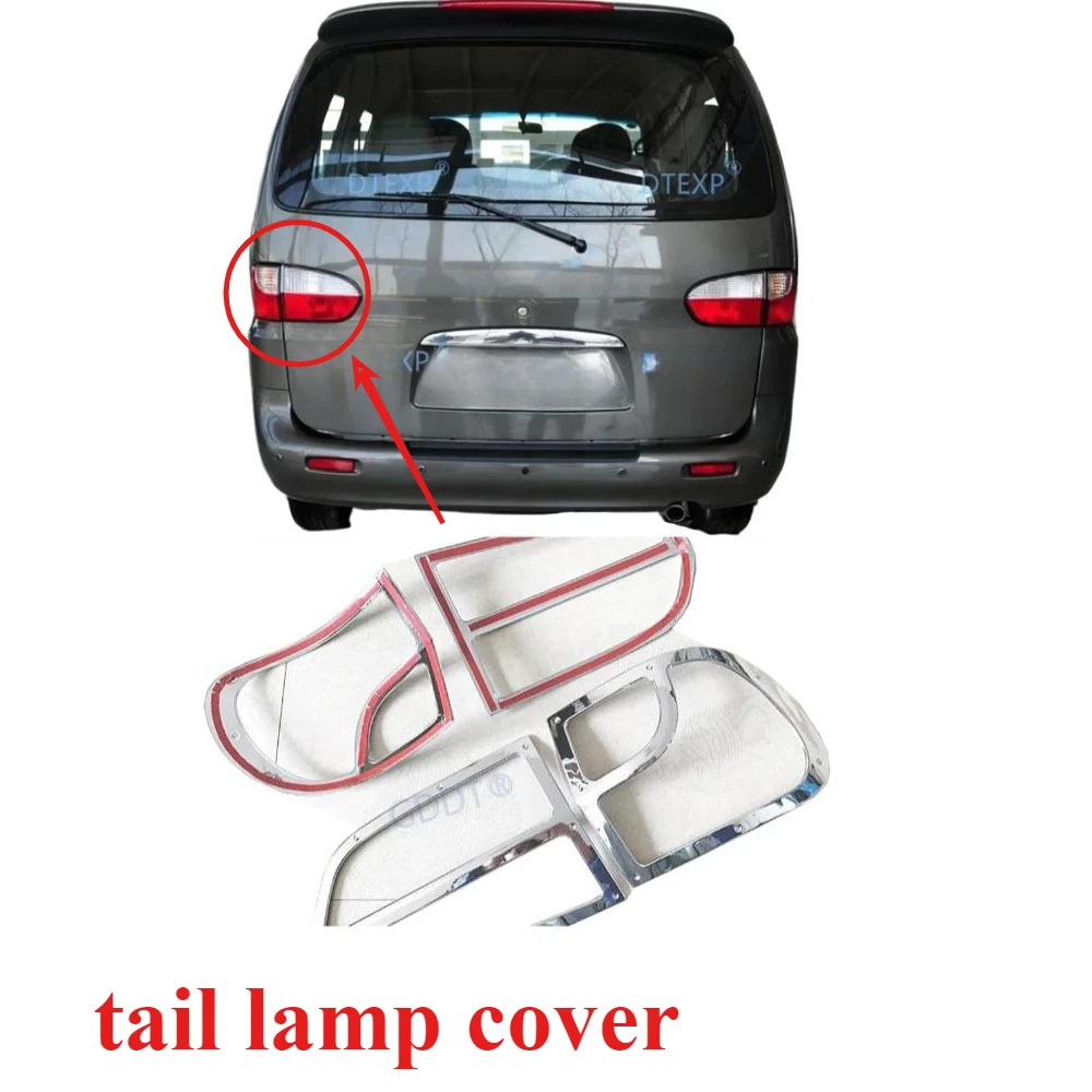 

4 Pieces 2001-2007 Tail Light Chrome Cover for Hyundai H1 Warning Lamp Frame Rear Lamps 4 Pieces Stick Cover Old or New Design