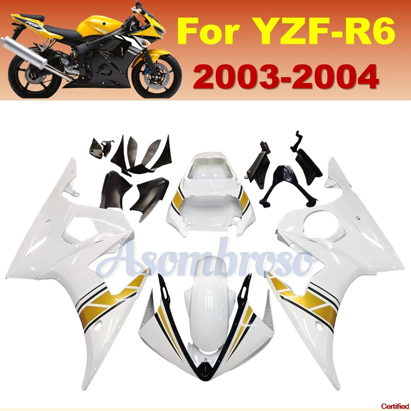 Fit For Yamaha YZF R6 2003 2004 2005 Fairing Kit ABS Injection Bodywork Custom Full Set Plastic Panels R6S 2006-2009