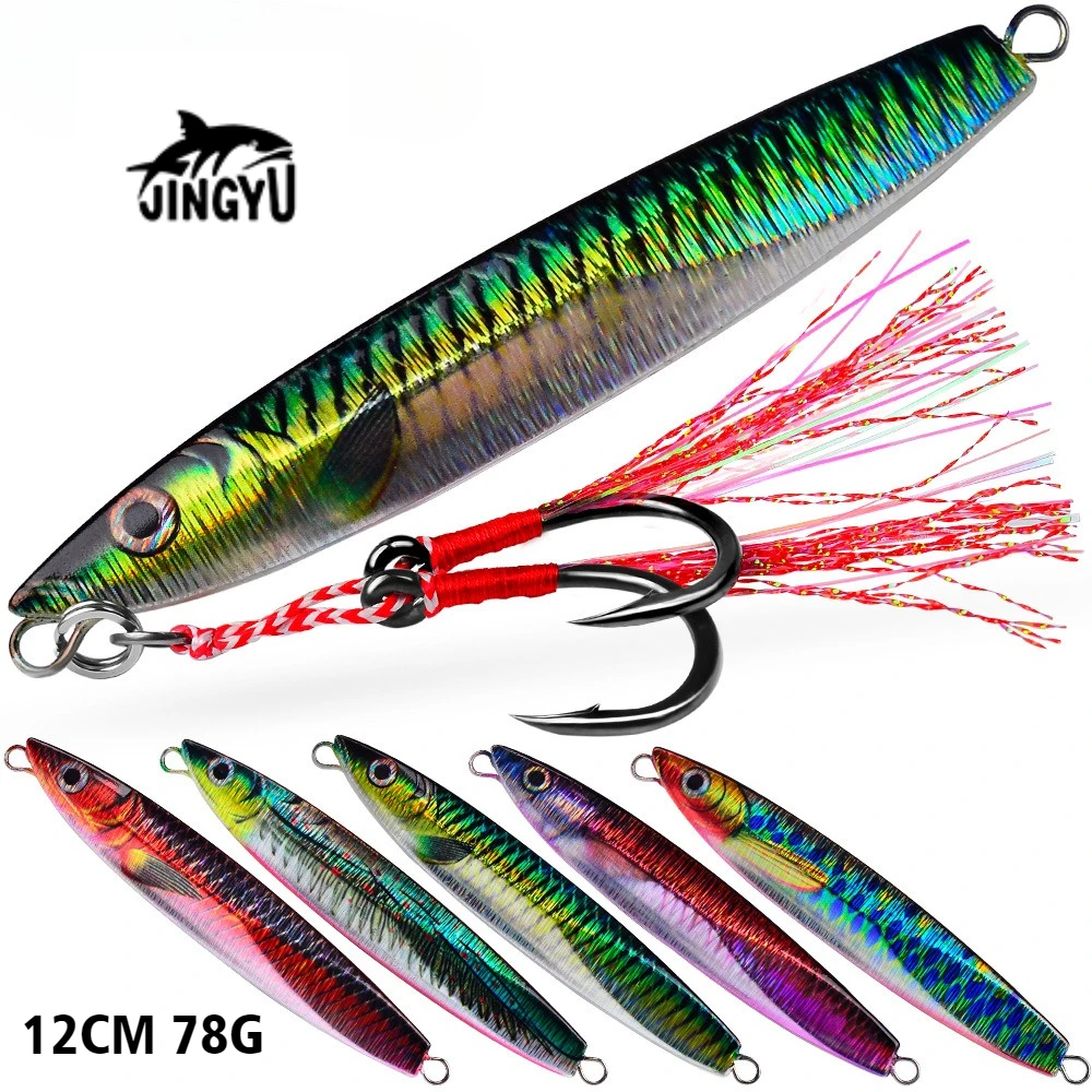 

JINGYU 3D Print Metal Cast Jig Spoon Rattle UV Shore Casting Jigging Fish Sea Bass Saltwater Fishing Lure Artificial Bait Tackle