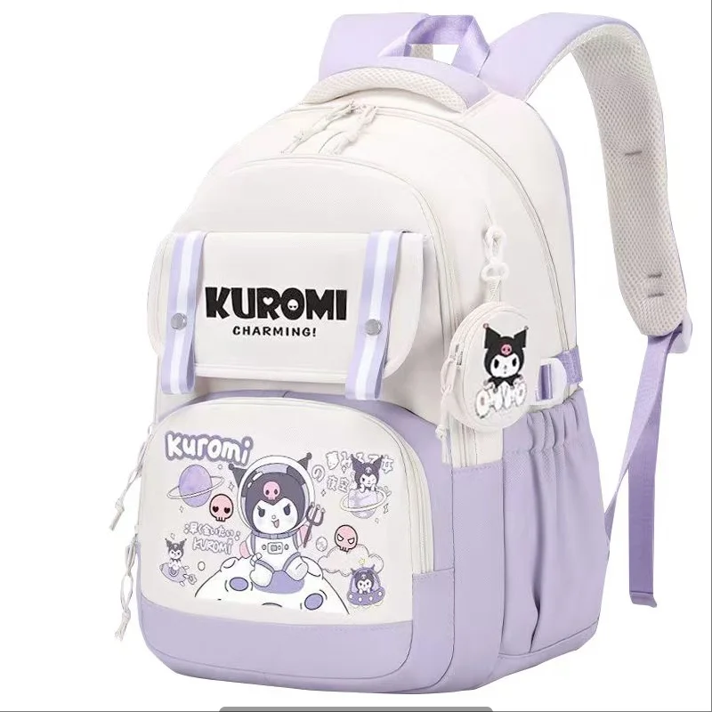 MINISO Cartoon Kuromi Popular Kids Teenager School Bags High Capacity Fashion Student Backpack Girl Travel Knapsack Mochila Gift