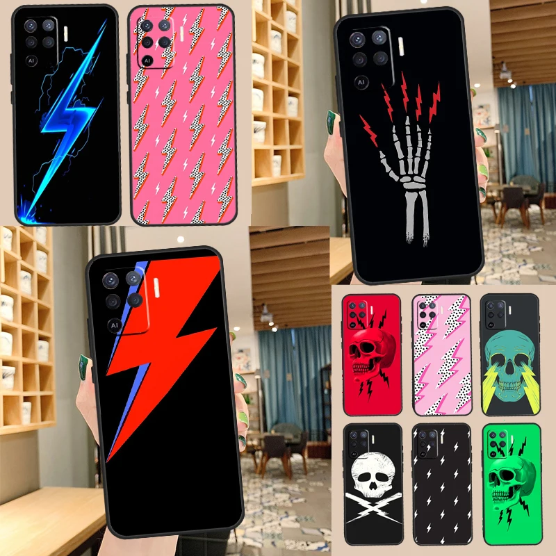 Lightning Bones Case For OPPO Find X3 X5 Pro A52 A72 A54 A74 A94 A5 A9 A31 A53 A15 A83 A91 A93 Full Cover