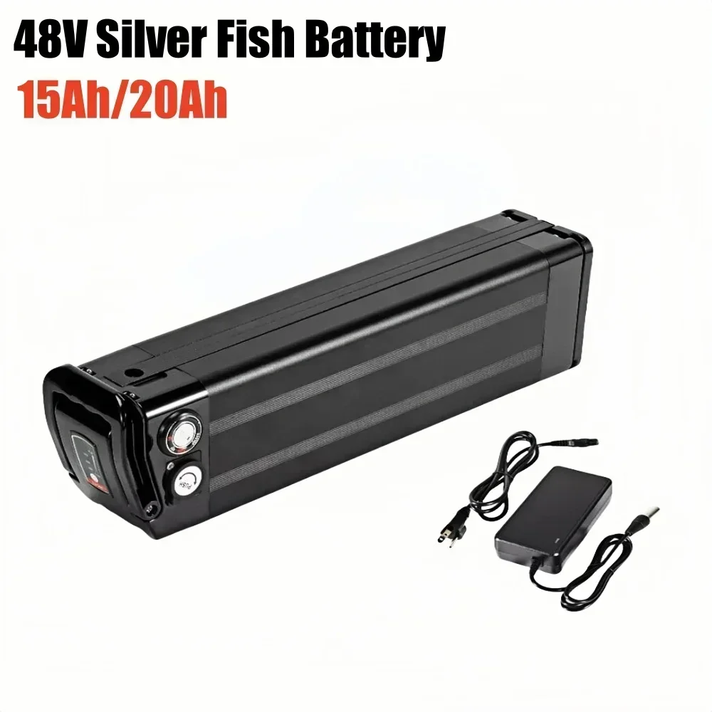 18650 48V Li-ion Battery for Silver Fish - 15AH/20AH, 800W/1000W, Fits BURCHDA R8S Pro, JINGHMA R8 Pro+ + 54.6V 2A Charger