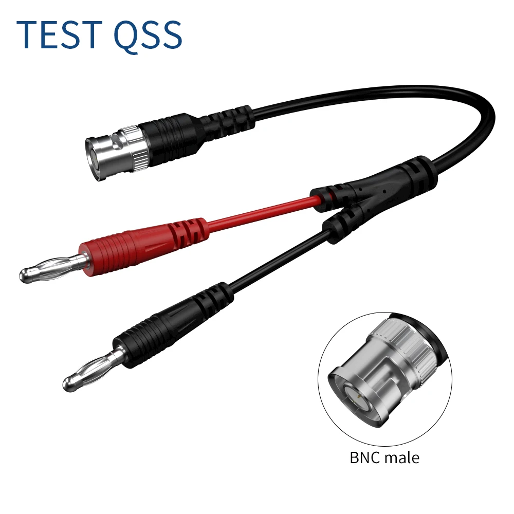 QSS Insulated BNC Male to 4mm Banana Plug Low Loss Coaxial Cable Test Lead Connector for Oscilloscope Q.70044A