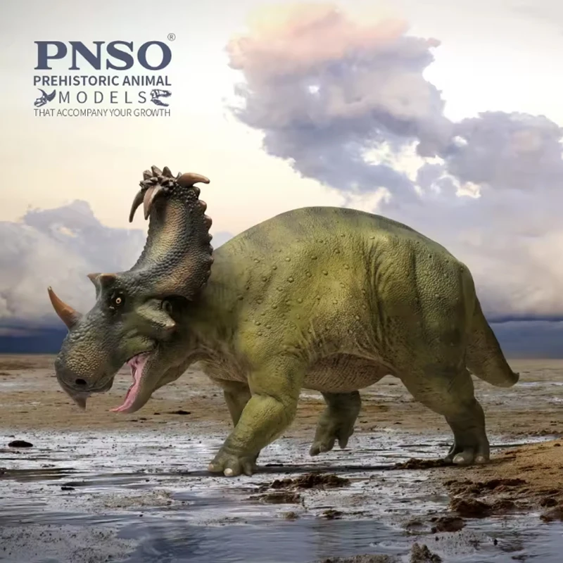 

PNSO Dinosaur King Growth Companion Model 89 Crown Decoration Ceratopsian Simulation Dinosaur Toy For Children Gift