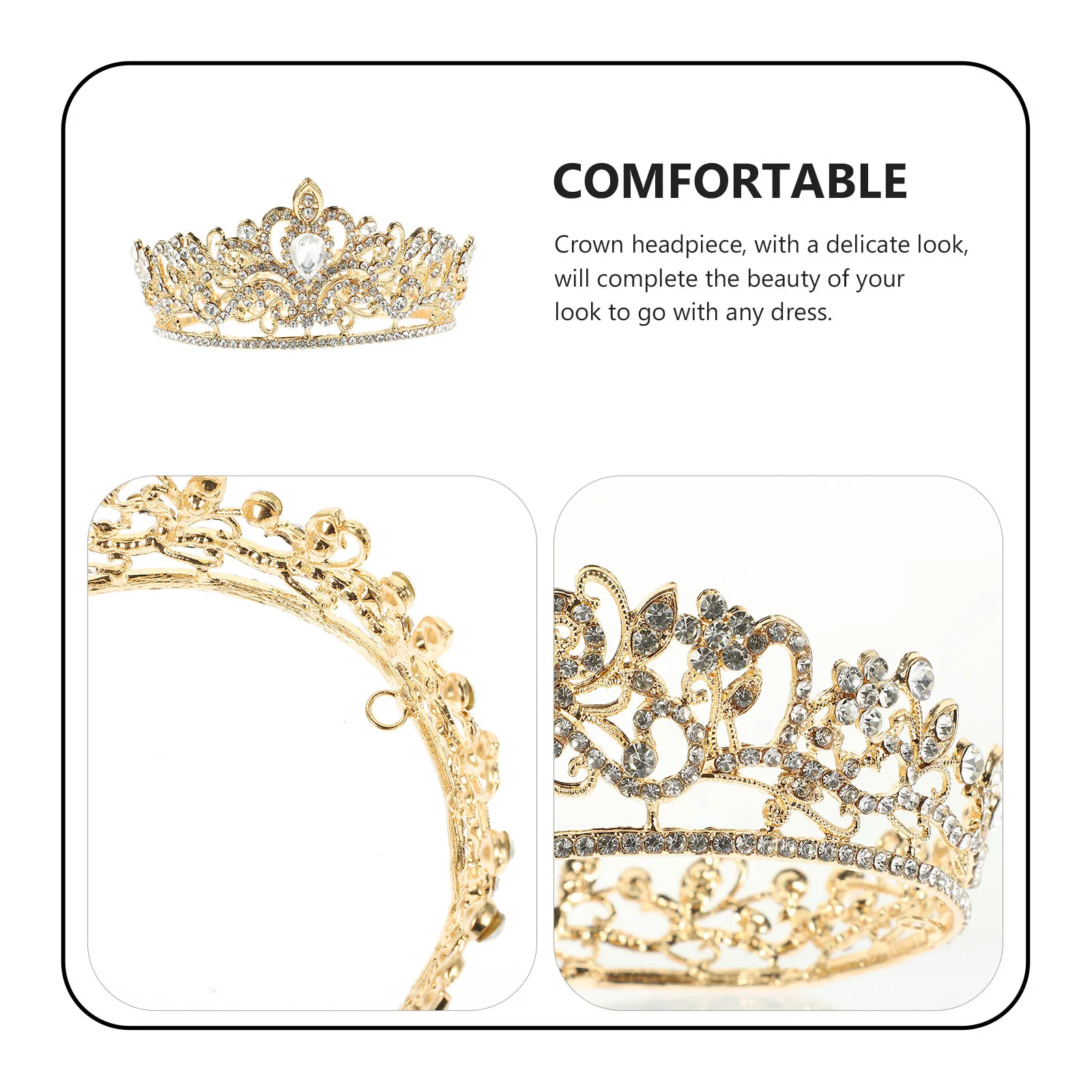 

1Pcs Charming Bride Crown Exquisite Decorative Headpiece for Parties and Celebrations