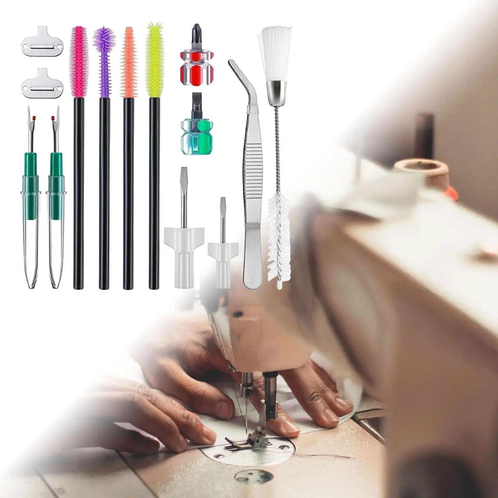 14Pcs Sewing Machine Cleaning Kit Accessories Silicone Brush Service Kit Serger