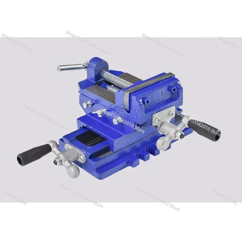 3-inchTwo-Way Movement Bench Drill Operating Platform Flat Tongs Precision Bench Vise Clamp Tool Heavy Duty Cast Iron Plain Vice