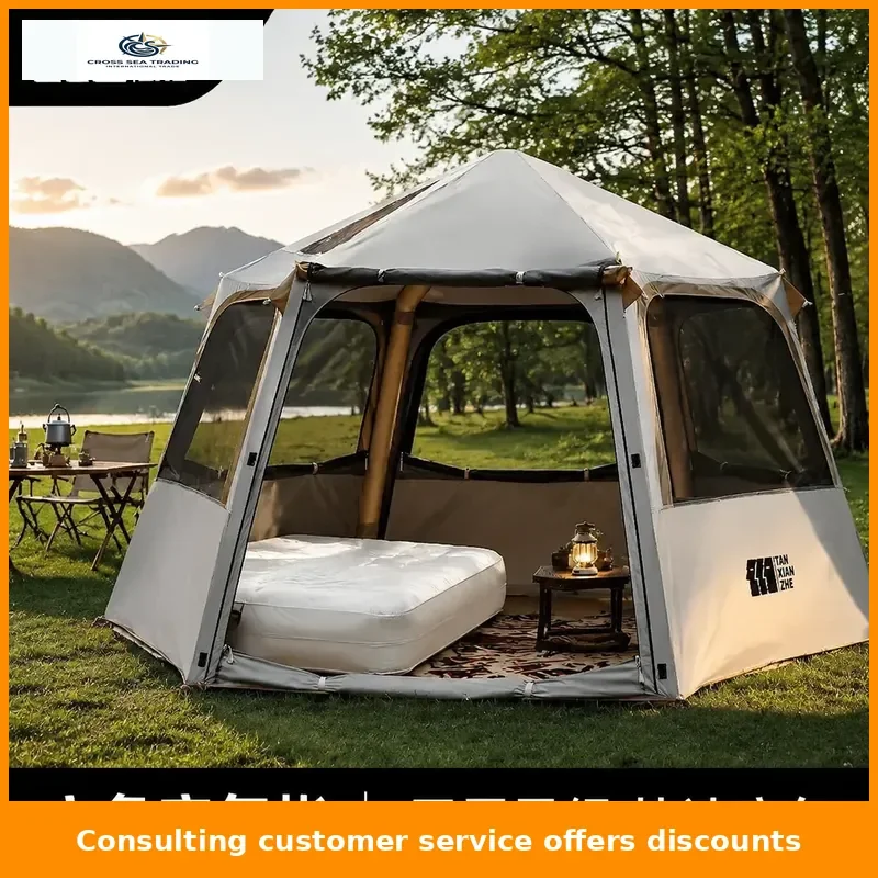 Quick Open Inflatable Tent Outdoor Camping Overnight Camping Portable Folding Rainproof Sunscreen