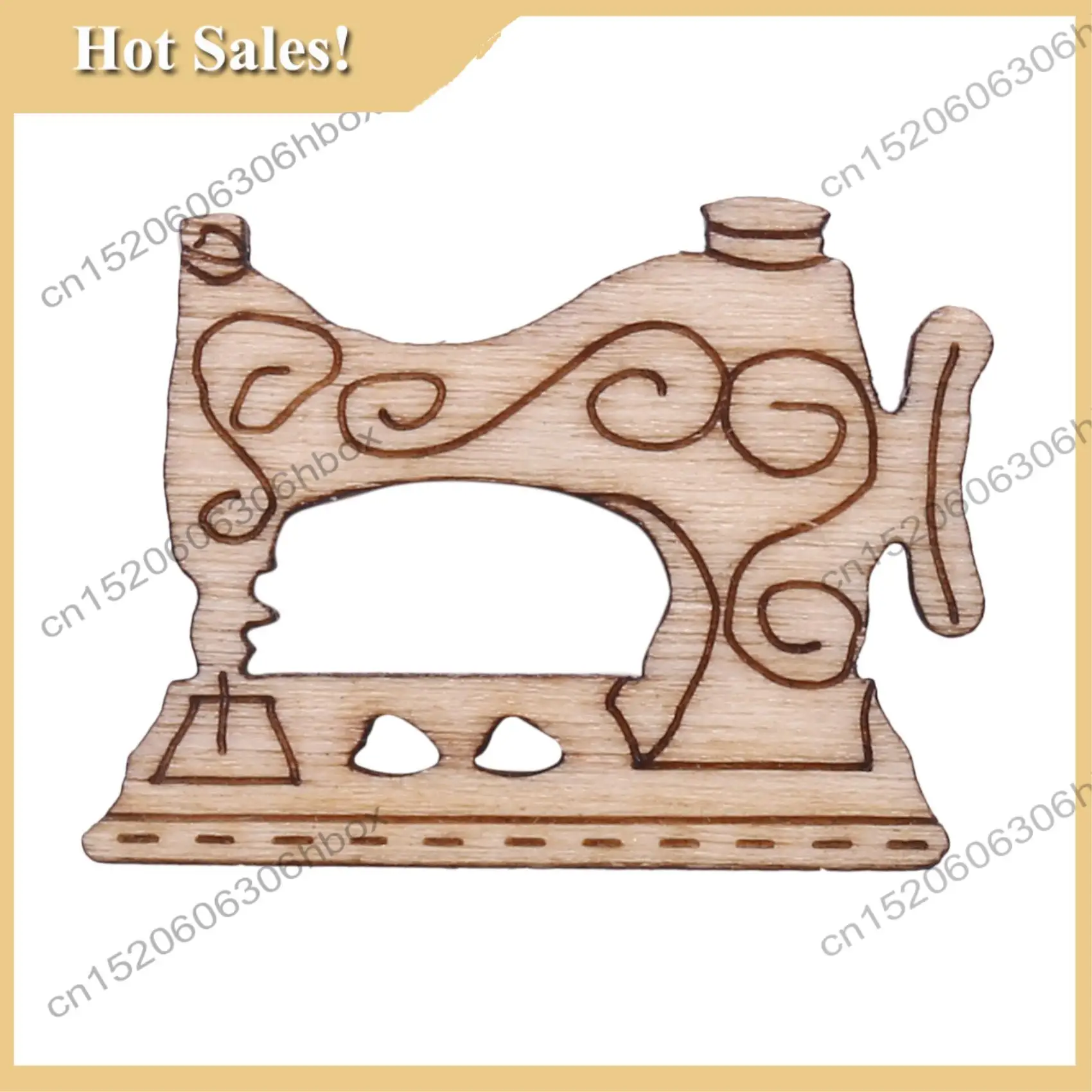 

-HOPE 100Pcs Sewing Machine Scissors Shaped Wooden Buttons Sewing Button For Children Clothes Decorative Button Scrapbooking Acc