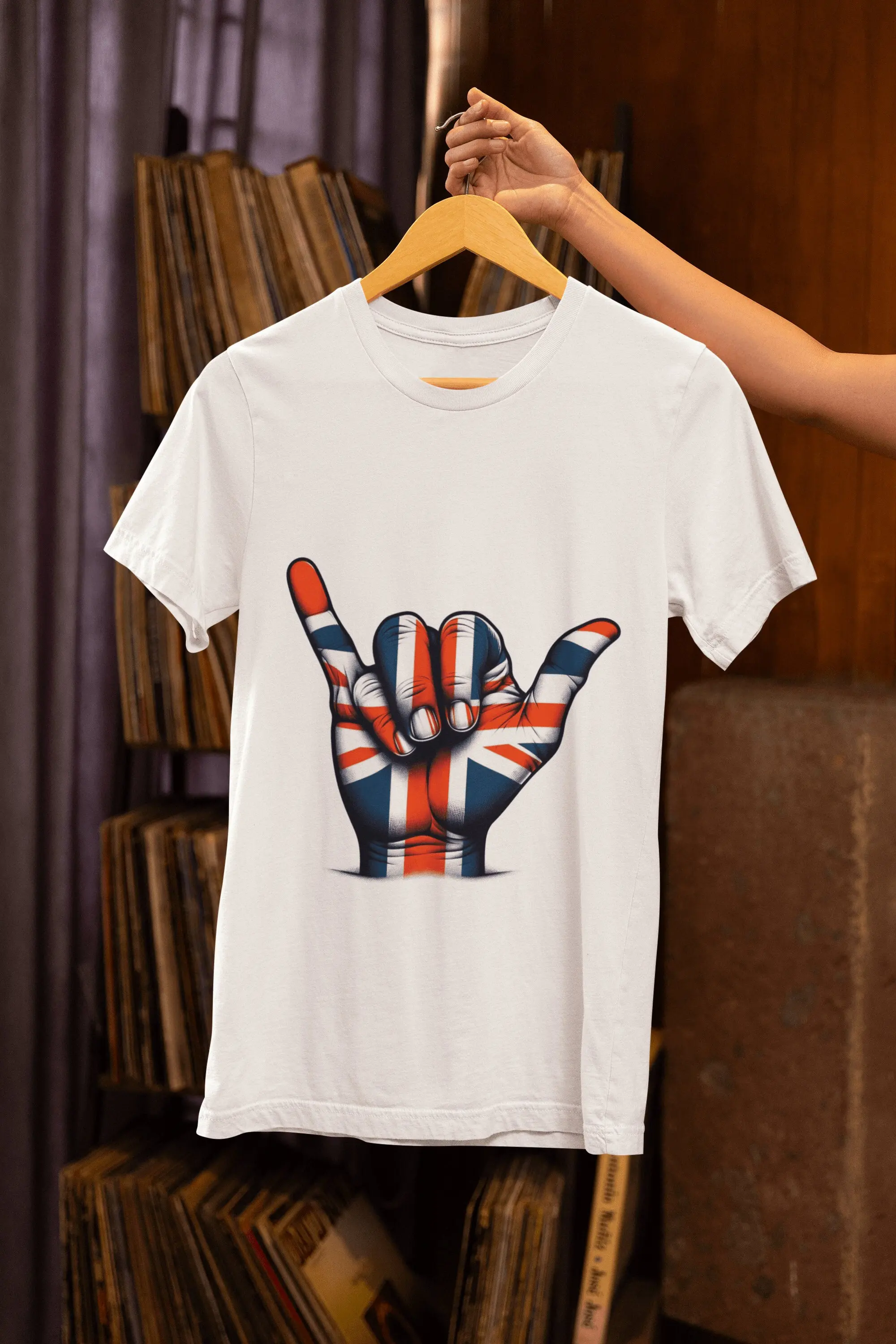 Union Jack I Love You Sign Language Hand Gesture T Shirt British Flag ASL Patriotic UK Support for Him and Her