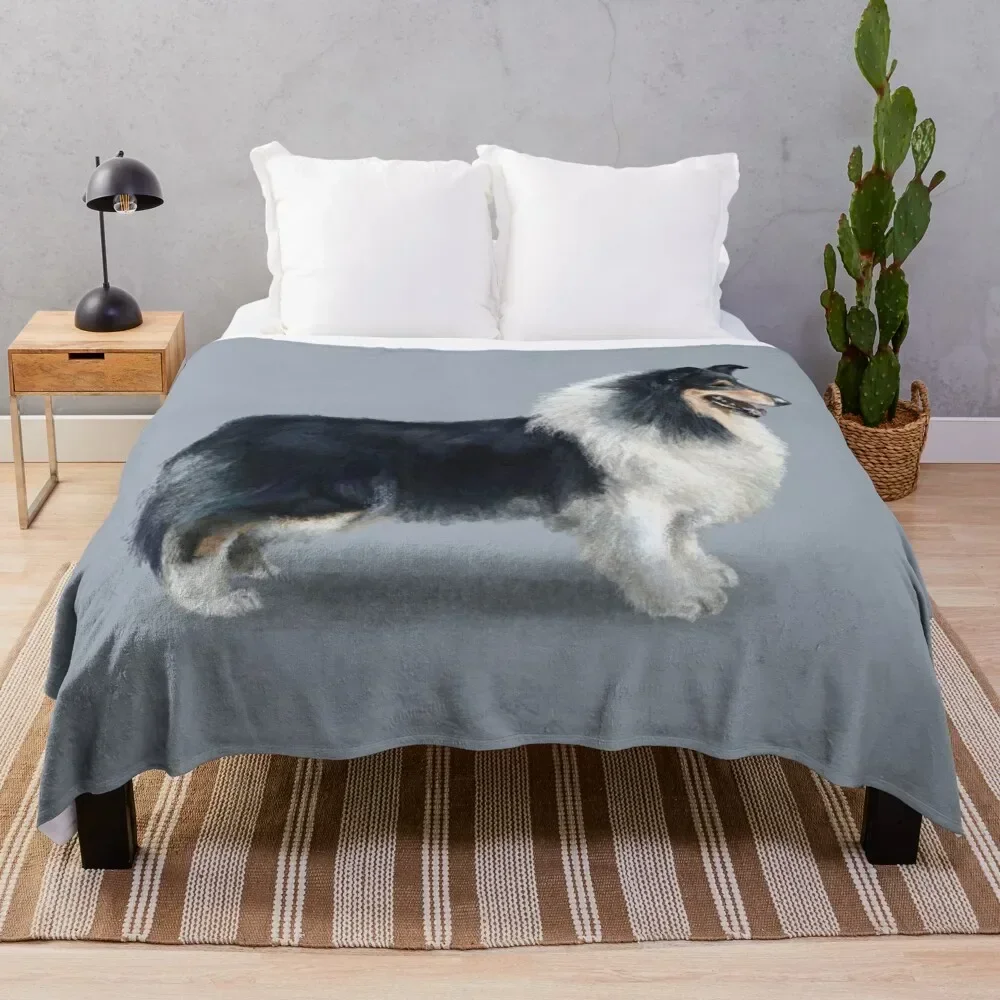 Tri Coloured Rough Collie Throw Blanket funny gift Decorative Sofas Plaid on the sofa Soft Big Blankets