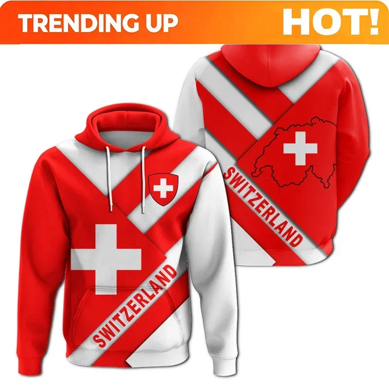 Customization Switzerland Flag 3D Printed Hoodie For Men Clothing Fashion Sport Women Pullover Casual Tracksuit New In Hoodies &