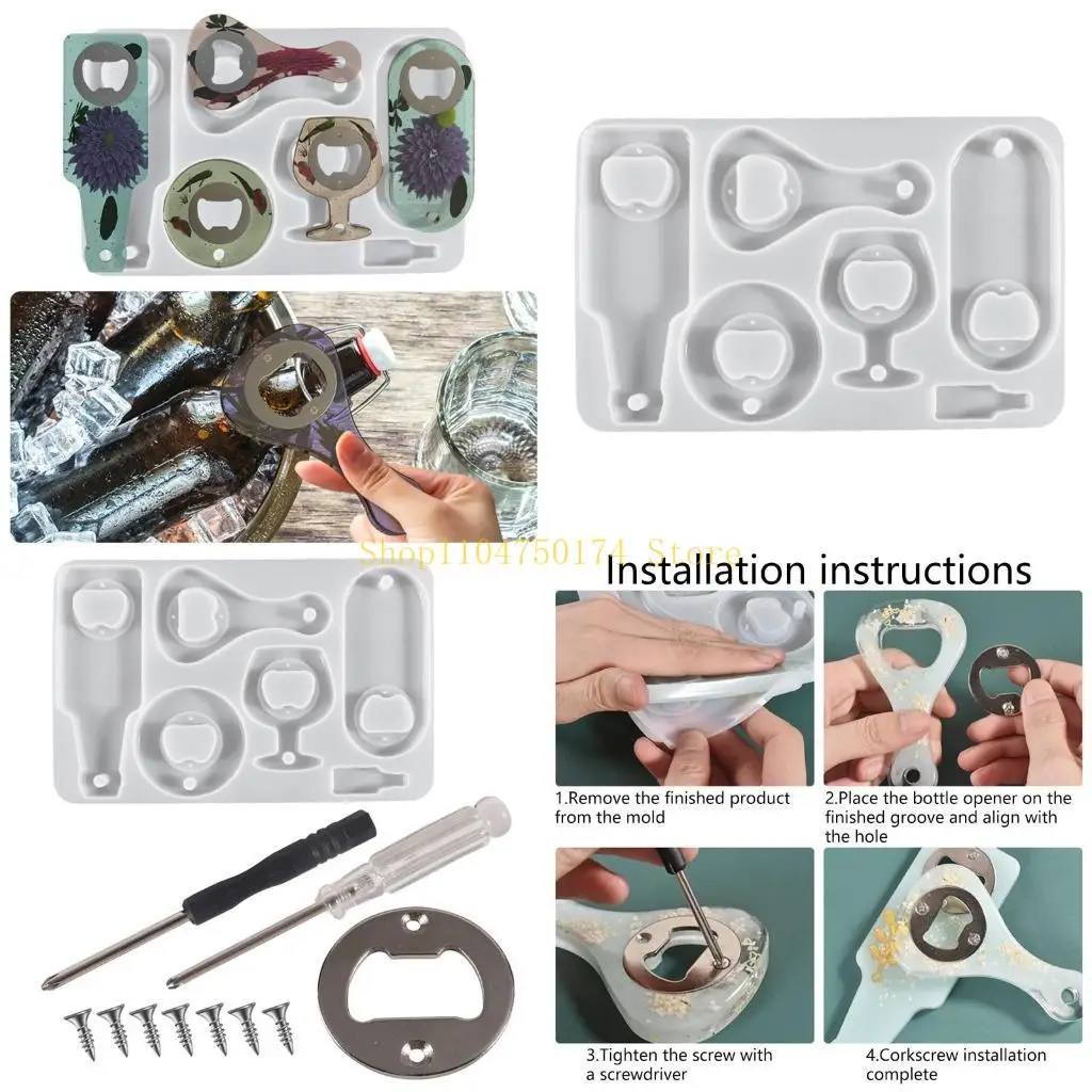 

Открывалка для бутылок пива, набор смоляных форм для DIY, кристаллический эпоксидный клей, силиконовая форма, комплект, лидер