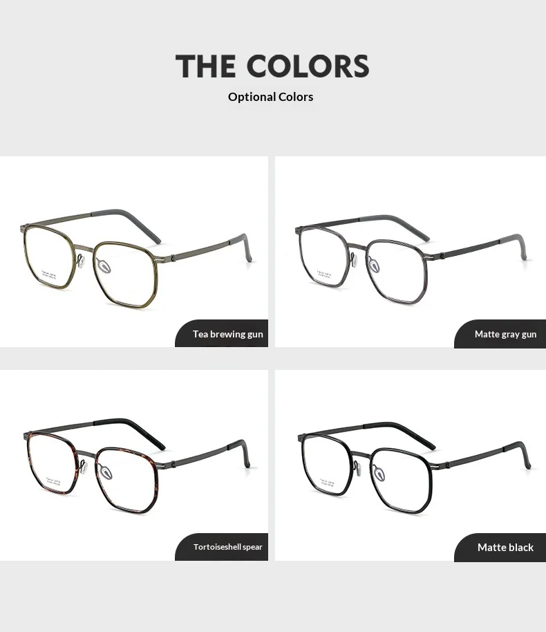 إطارات النظارات الفاخرة الموضة الرجال النساء الرجعية التيتانيوم النقي خلات النظارات إطار نظارات مريحة النظارات #6