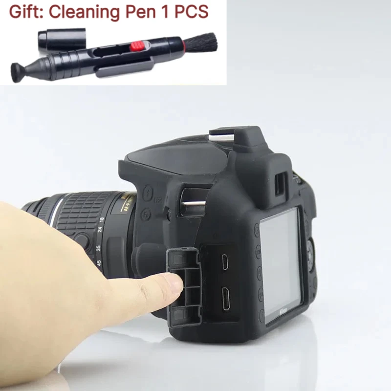 For Nikon D3400 SLR Camera Soft case Rubber Protector Skin D3400 Protective case silicone Cover  Bag +1 PCS Free Cleaning Pen