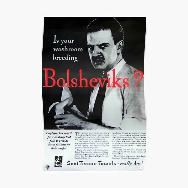 Is Your Washroom Breeding Bolsheviks  Poster Modern Room Funny Wall Vintage Mural Home Art Painting Picture Decoration No Frame