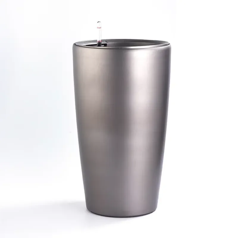 PP Plastic Automatic Watering Flower Pot with Drain Holes Durable Eco Friendly Large Size for Home Garden Decoration Country
