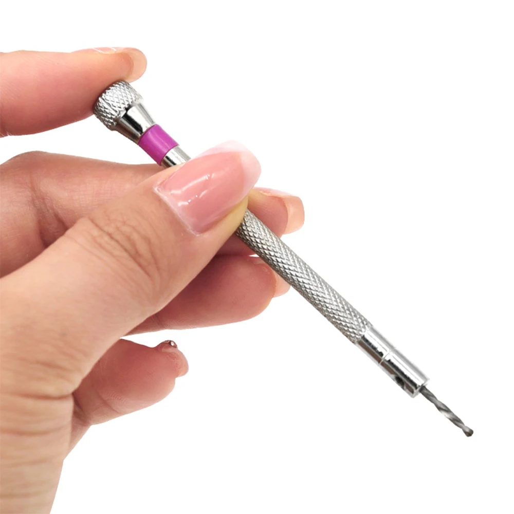 Taladro Manual de 1,6mm, herramienta de perforación de botella de plástico Universal para cuentas, nogal y joyería, mango de una pieza