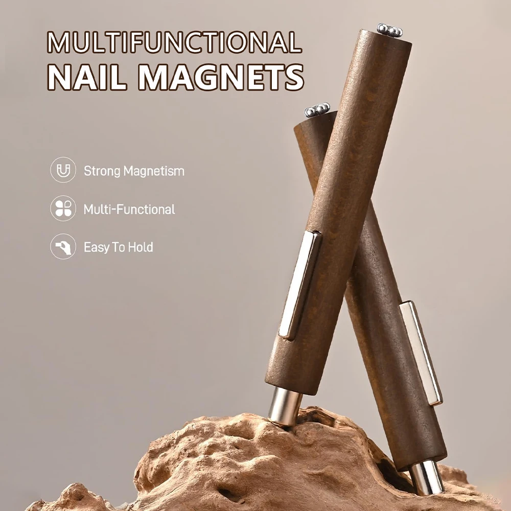 3-in-1 Katzenaugen-Nagelkunst-Magnetstab mit Holzgriff, starker Magnetstab für Gel-Nagellack, Maniküre-Werkzeug – Detail 3