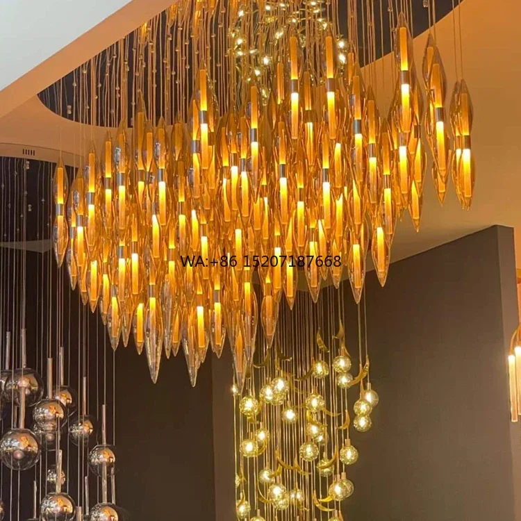 

Modern Luxury LED Crystal Glass Light Custom Golden Mini for Villa Hotel Lobby Home Decorative Lighting