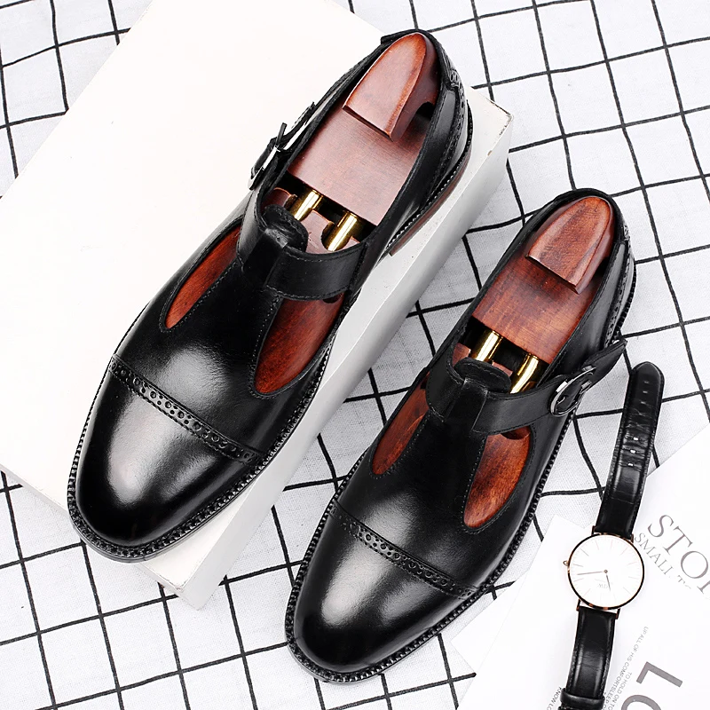 Brand Men Shoes Summer Hollow Breathable Casual Genuine Leather Shoes Men Dress Wedding Loafers Men\'s Moccasins Tenis Masculino