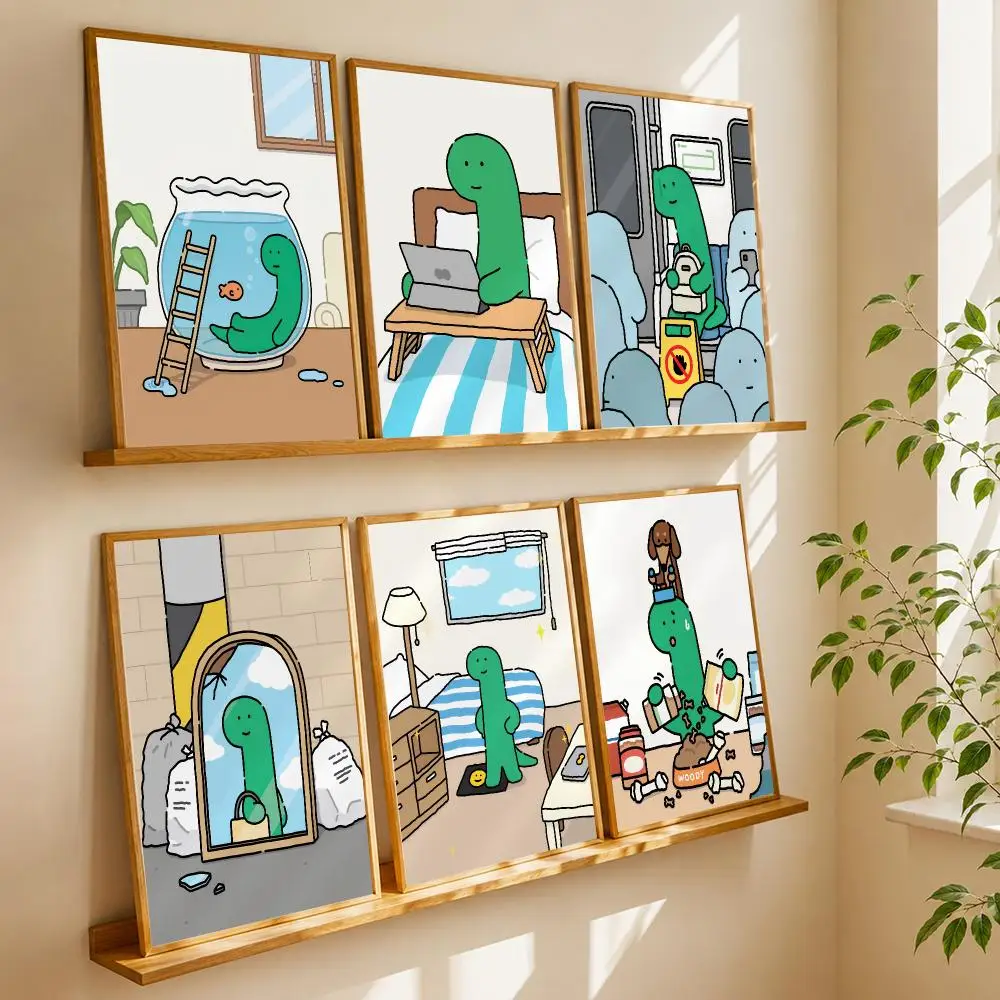 Joguman Koreanisches Instagram-Dinosaurier-Poster HD-Wandkunst Wandaufkleber Wohnzimmer Schlafzimmer Bar Büro Dekor Drucke