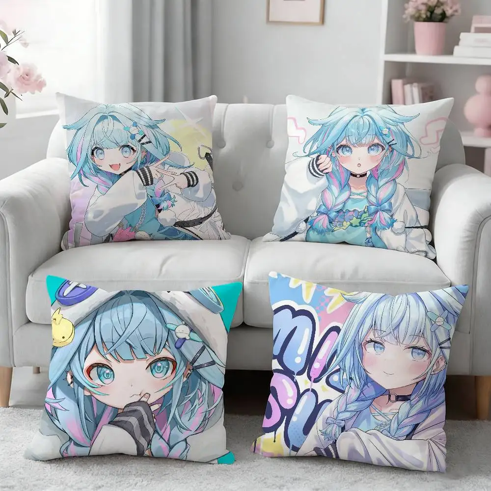 M-Mizumiya Su H-Hololive FLOW GLOW Pillow Case for Sofa Living Room Home office Decor Protective Cover