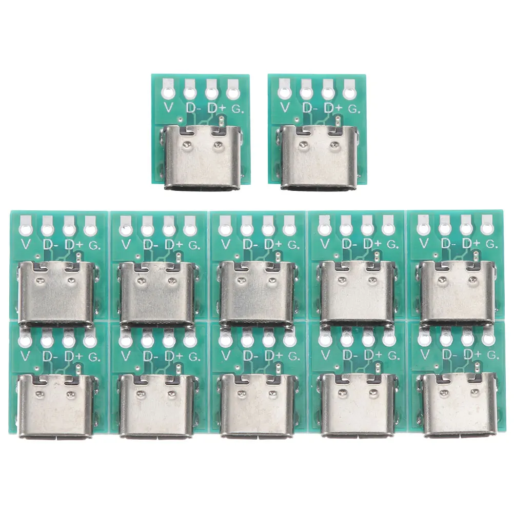 

12 Pcs USB C Board PCB Converter Female Connector Adapter Data DIY 3.1 Computer Hardware Cables USB Type-C