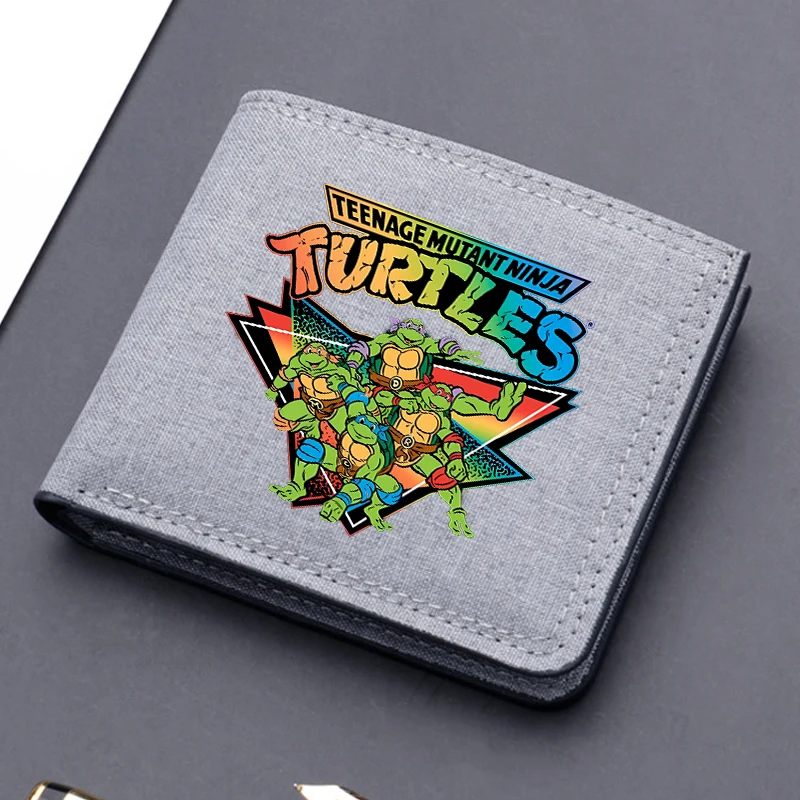 Teenage Mutant Ninja Turtles Çanta Anime Ürün Çocuk Kısa Katlanır Cüzdan Sevimli Kanvas kart tutucu Sikke Durumda Çocuk Hediyeler