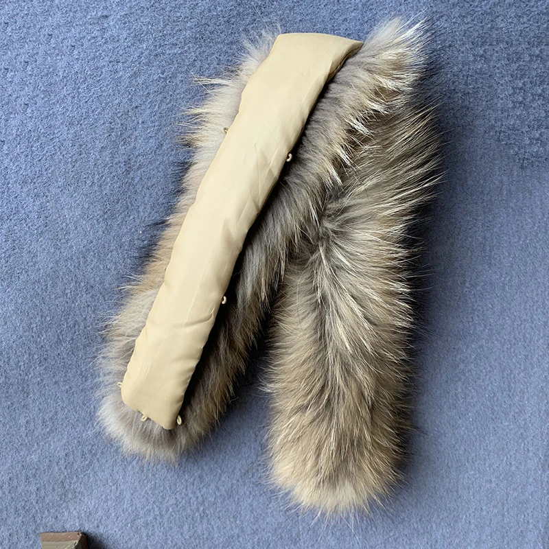 75x12cm Natural Mink Fur Collar for DIY Apparel Sewing Fluffy Trimming Fabric Coat Hood Shawl Sewing Costume Crafts Decoration