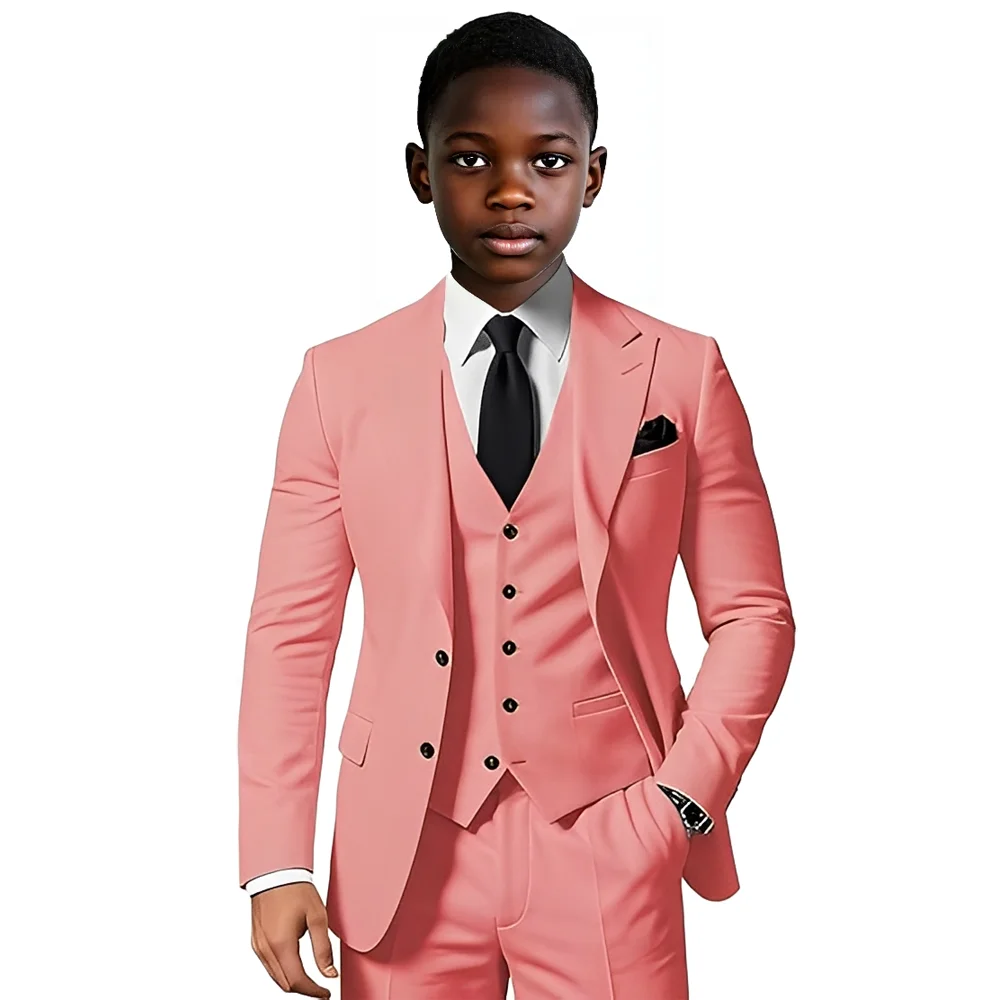 

Classic Boys Suit 3-piece Wedding Party Dress Kids Tuxedo Graduation Formal Outfit Boys Custom Clothing
