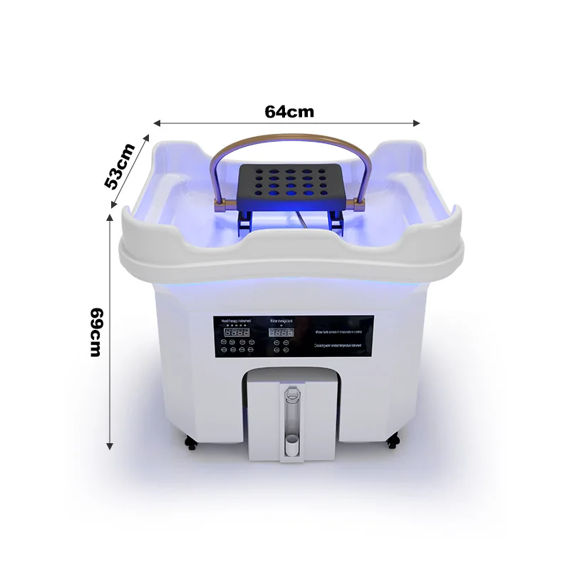 새로운 모바일 헤드 테라피 베이슨 헤어 케어 센터 헤드 테라피 기기 물 순환 훈증 샴푸 기계