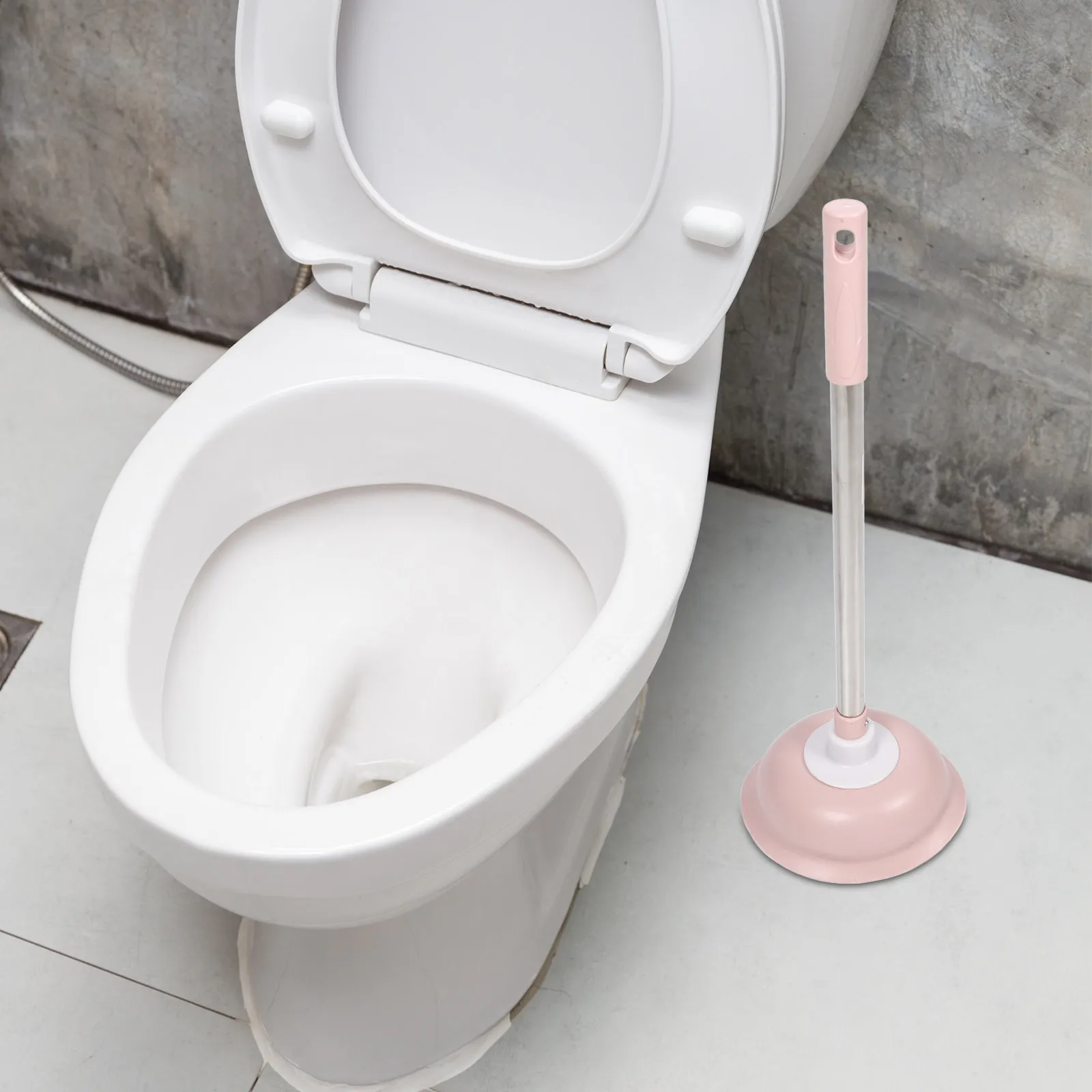 

Rubber Horse Plunger Shallow Pink Bowl Ergonomic H Unclogs Toilet Sink Drain Cleaning Tools Durable Practical Home Office