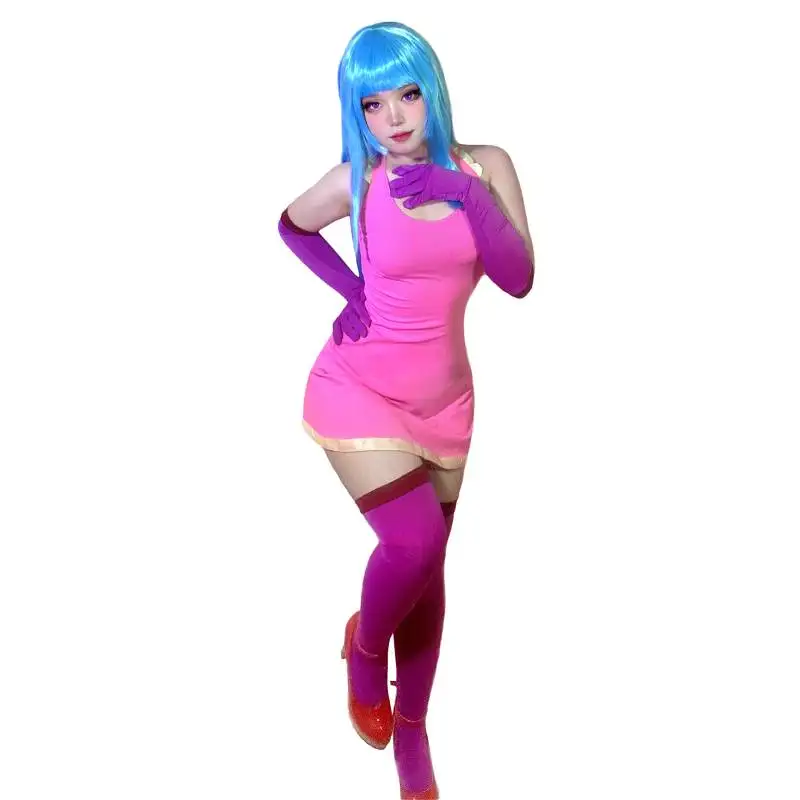 

DAZCOS Me!Me!Me! MeMeMe-chan Dress with Gloves and Stockings 2023 Summer Sexy Slim Pink Dress for Women Princess Tennis Dress